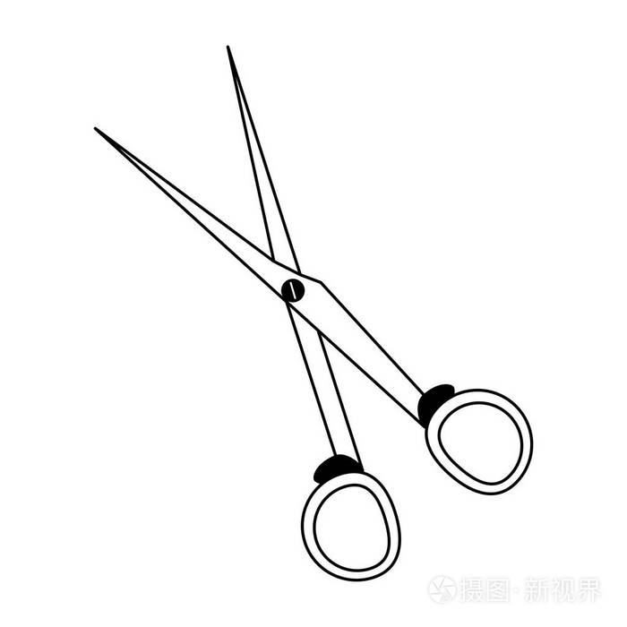 手术剪刀医疗工具黑色和白色插画-正版商用图片17tnhr-摄图新视界