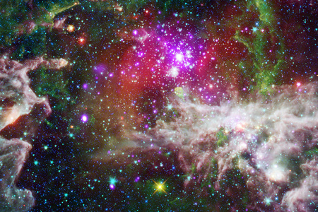 宇宙景观令人敬畏的科幻壁纸与无尽的外层空间。 由美国宇航局提供的这幅图像的元素