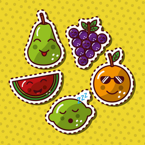川井微笑的水果可爱的食品卡通