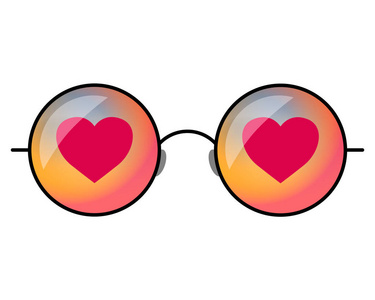 s Day. Hipster sunglasses vector illustration with heart. Sungla