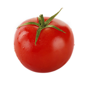 白色背景下分离的新鲜成熟番茄