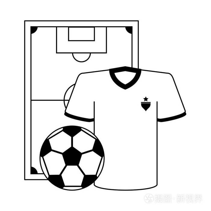 黑色和白色的足球游戏运动插画-正版商用图片17tsis-摄图新视界