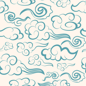 中国无缝云模式。可以用作背景, 墙纸