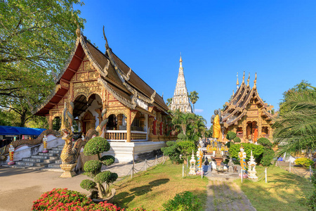 泰国清迈古城威昂库姆坎的壁塔寺
