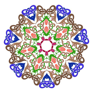 土耳其风格的手绘图案。 伊斯兰阿拉伯印度奥斯曼主题。 矢量插图无缝彩色图案与曼陀罗。 老式装饰元素。