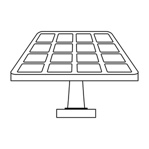 太阳能电池板绿色能源黑白