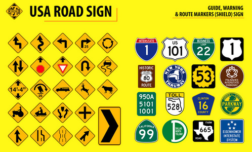  ROUTE MARKERS SHIELD SIGN. easy to modify