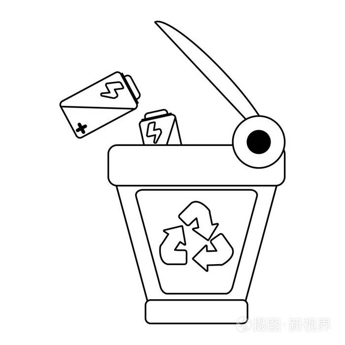 绿色能源生态概念黑白插画-正版商用图片17txnk-摄图新视界