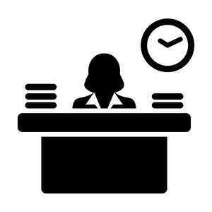 办公室图标矢量女性人物形象符号与表格办公室职业平面彩色象形文字