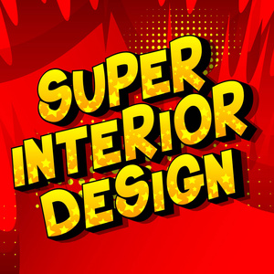 超级室内设计矢量插图漫画风格短语抽象背景。