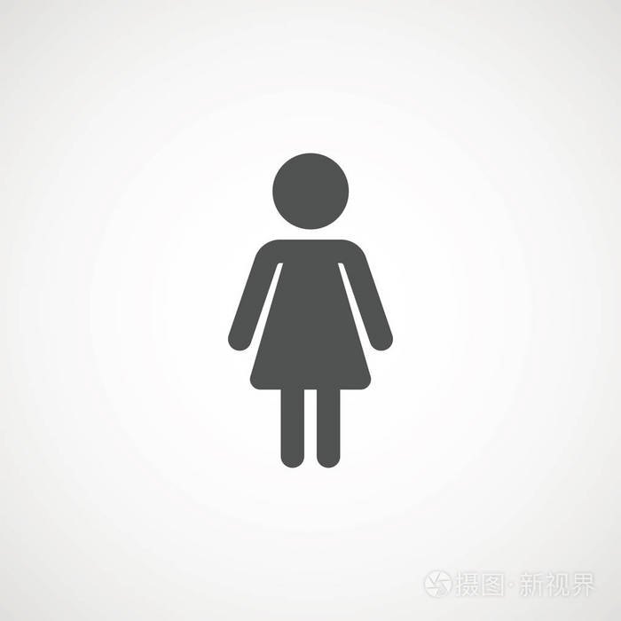 女性矢量平面人物轮廓化身在字形象形符号插图.