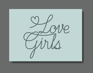 卡片与爱女性消息手做的字体