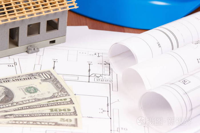 建筑工程工房中使用的电气图纸或图表附件和货币美元