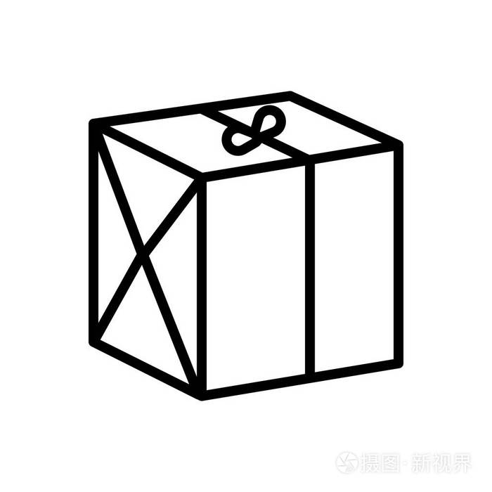 包裹包裹的黑线图标插画-正版商用图片17u5px-摄图新视界