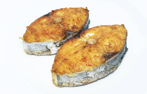 油炸鲭鱼背景健康美味的鱼食