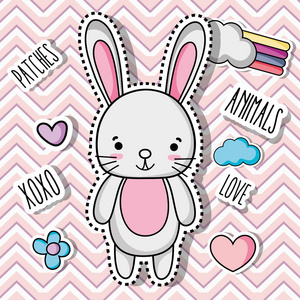 兔子动物贴片贴纸设计图图片