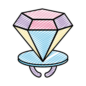 钻石雕刻戒指婚礼浪漫矢量插图图片