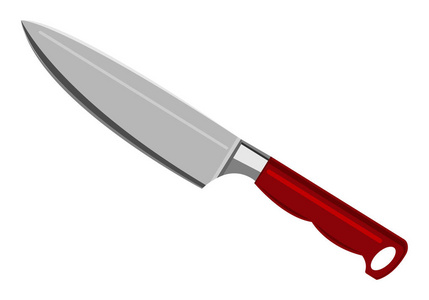 烹饪不锈钢刀隔离在白色背景上。平面样式的矢量插图。EPS10。
