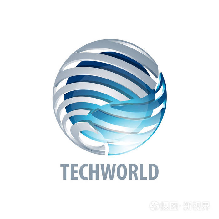 数字球全球链接技术世界logo概念设计3d三维风格符号图形模板矢量
