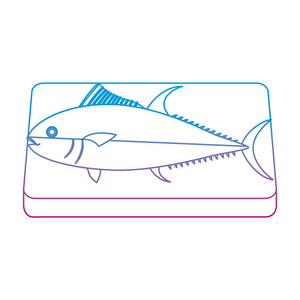 退化线鱼食物在木切割板矢量插图
