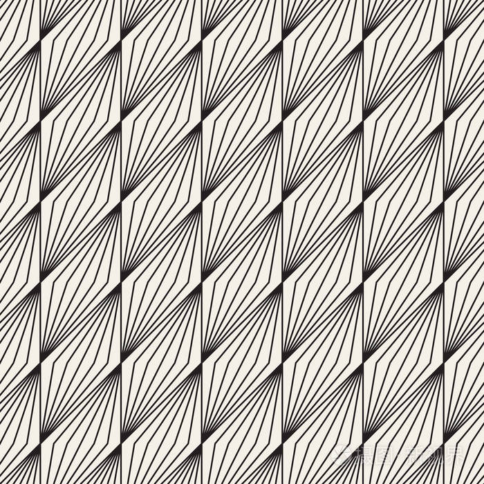 矢量无缝图案. 重复抽象线背景. 黑白几何晶格设计. 现代时尚的纹理.