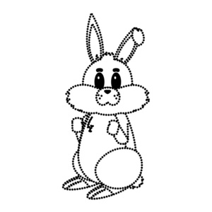 虚线形状可爱自然兔子动物设计插图照片