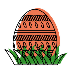 移动彩色鸡蛋复活节与椭圆形图形装饰矢量插图