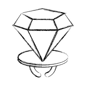 钻石雕刻戒指婚礼浪漫矢量插图图片