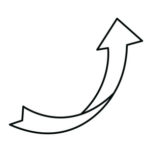线象形箭头图标符号方向矢量插图