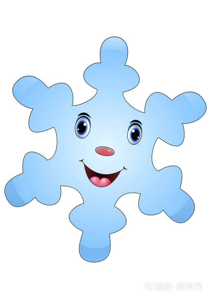 雪花卡通表情的插图
