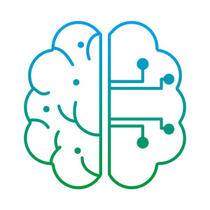 退化的线脑电路到人工智能信息矢量插图