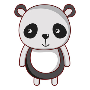 快乐熊猫野生可爱动物矢量插图图片