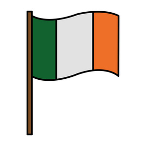 爱尔兰国旗国家爱国者符号矢量插图照片