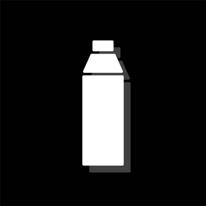 瓶子。 白色平面简单图标阴影