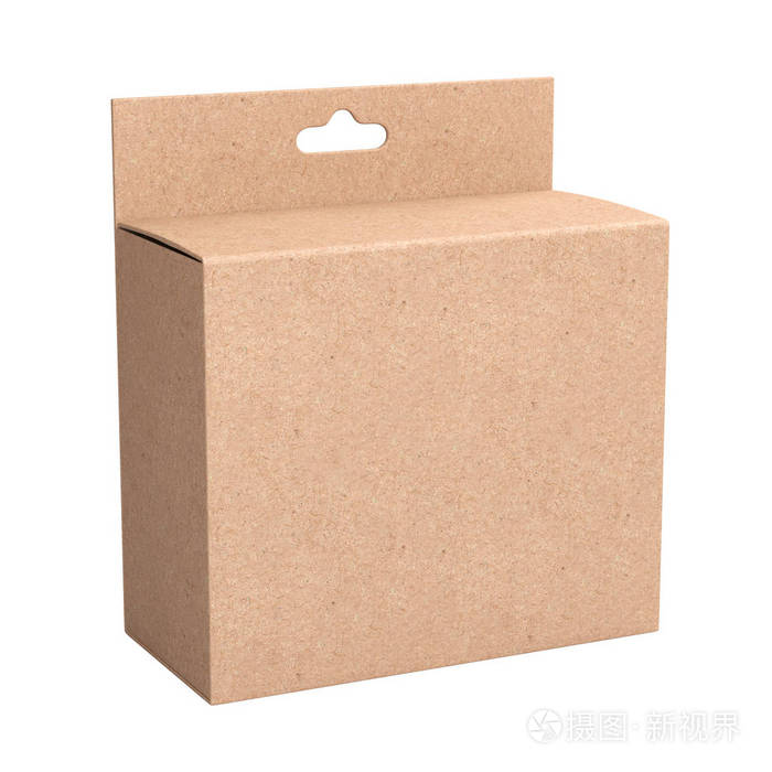 产品设计的空白包装模板. 三维插图隔离在白色背景上.