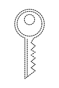 虚线形状键标志安全保护访问矢量图