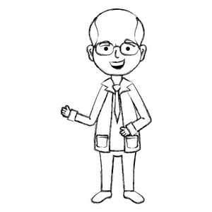 带医疗制服和眼镜矢量插图的男医生照片