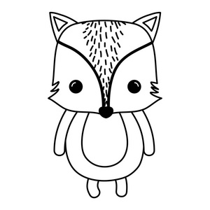 快乐狐狸野生可爱动物矢量插图
