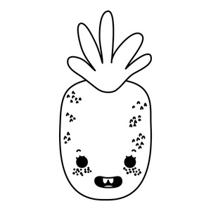 Kawaii快乐菠萝美味水果插图