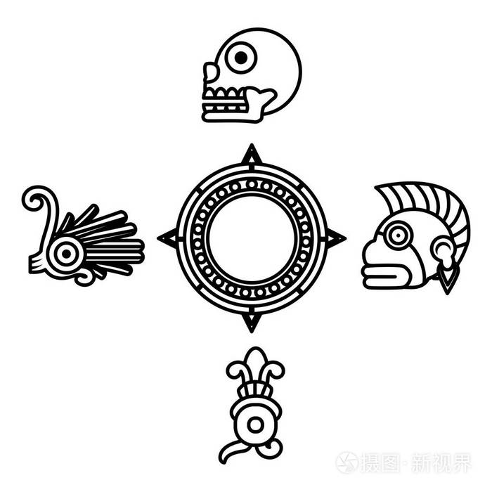 土著传统文化土著符号矢量图