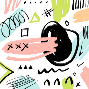 抽象正涂鸦斯堪的纳维亚风格的图案背景与线条和几何形状. 矢量图.