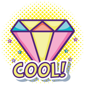 流行艺术卡通钻石矢量插图图形设计照片