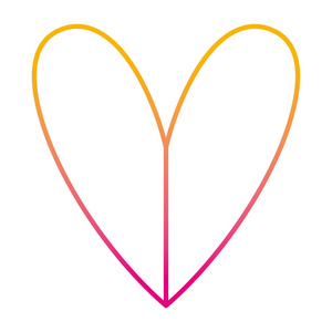 退化线心图标象征爱和激情设计矢量插图