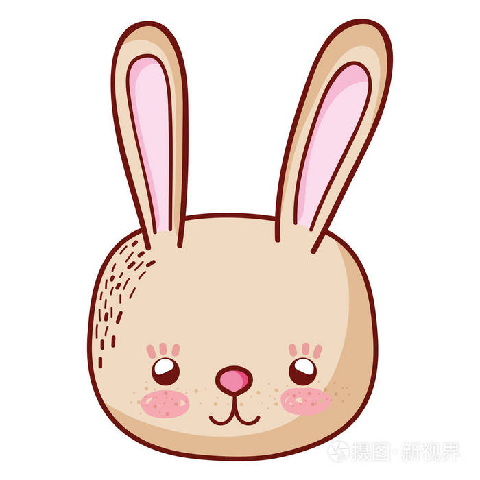 兔头可爱野生动物插图