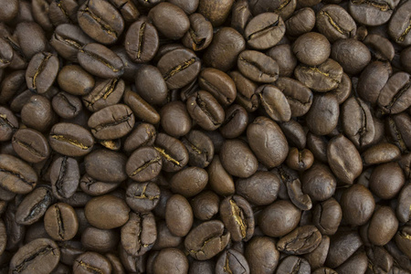 烤棕色咖啡豆可以作为背景和质地