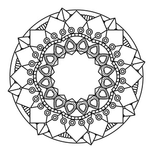 线条抽象曼达拉印度装饰品装饰插图