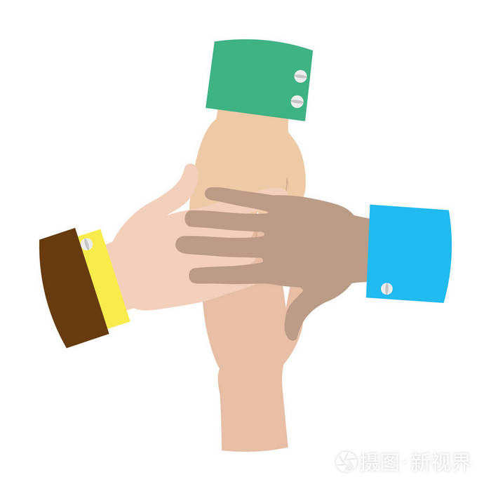 商人携手合作关系矢量图