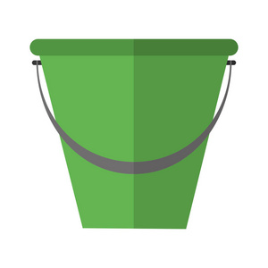 塑料桶物体清洁房屋矢量插图