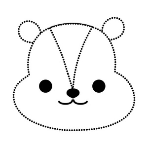 野生海狸虚线形状海狸头野生可爱动物矢量图照片