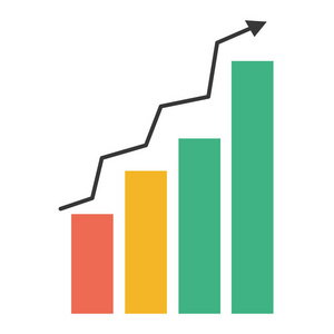 图形统计栏生长图矢量图